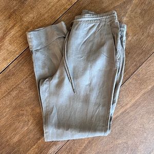 Slip-on taupe colored linen pants